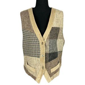 VINTAGE 90s Tweed Wool Waistcoat Vest